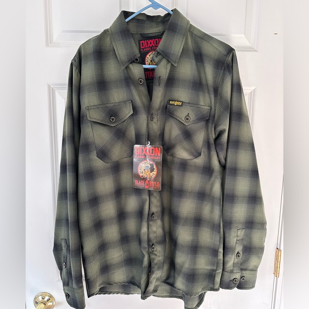 Dixxon Fireside Black Rifle Coffee Co BRCC Flannel Size Medium